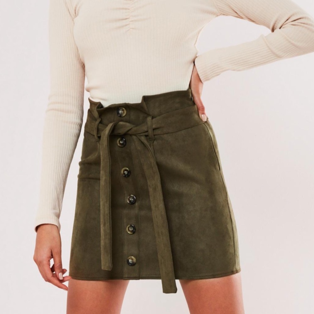 Green faux suede skirt- never worn!